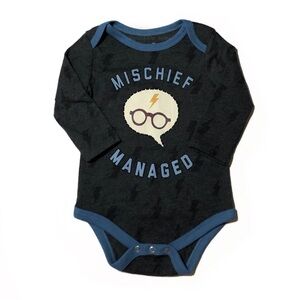 NWOT Harry Potter Mischief Managed Baby Infant Onesie Romper Size 12 Month New